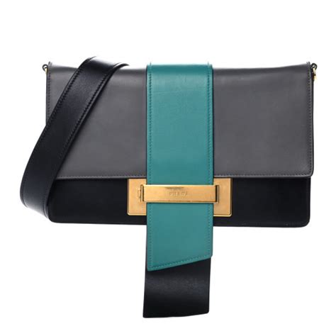 prada ribbon shoulder bag city black|PRADA City Calf Ribbon Shoulder Bag Black .